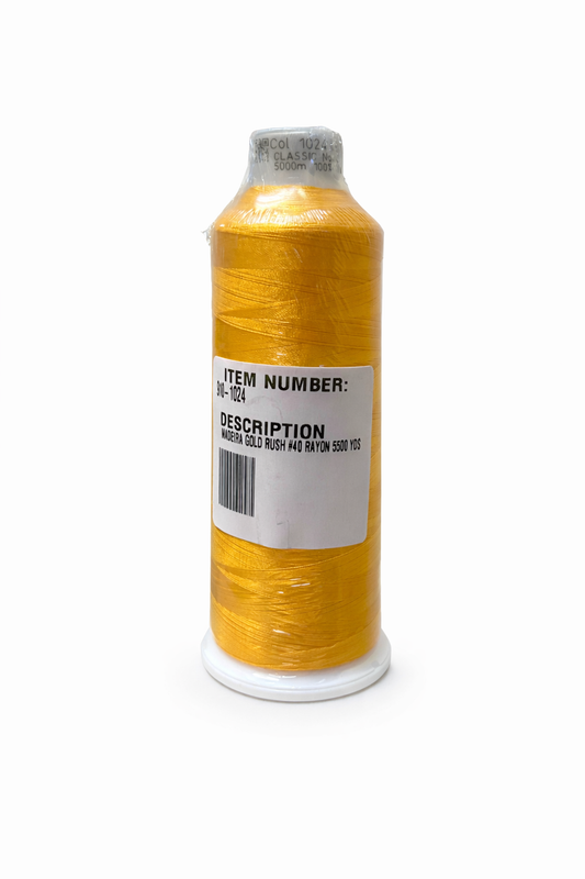 MADEIRA 1024 CLASSIC RAYON #40 weight Gold Rush Yellow Machine Embroidery Thread 5500 yard cone
