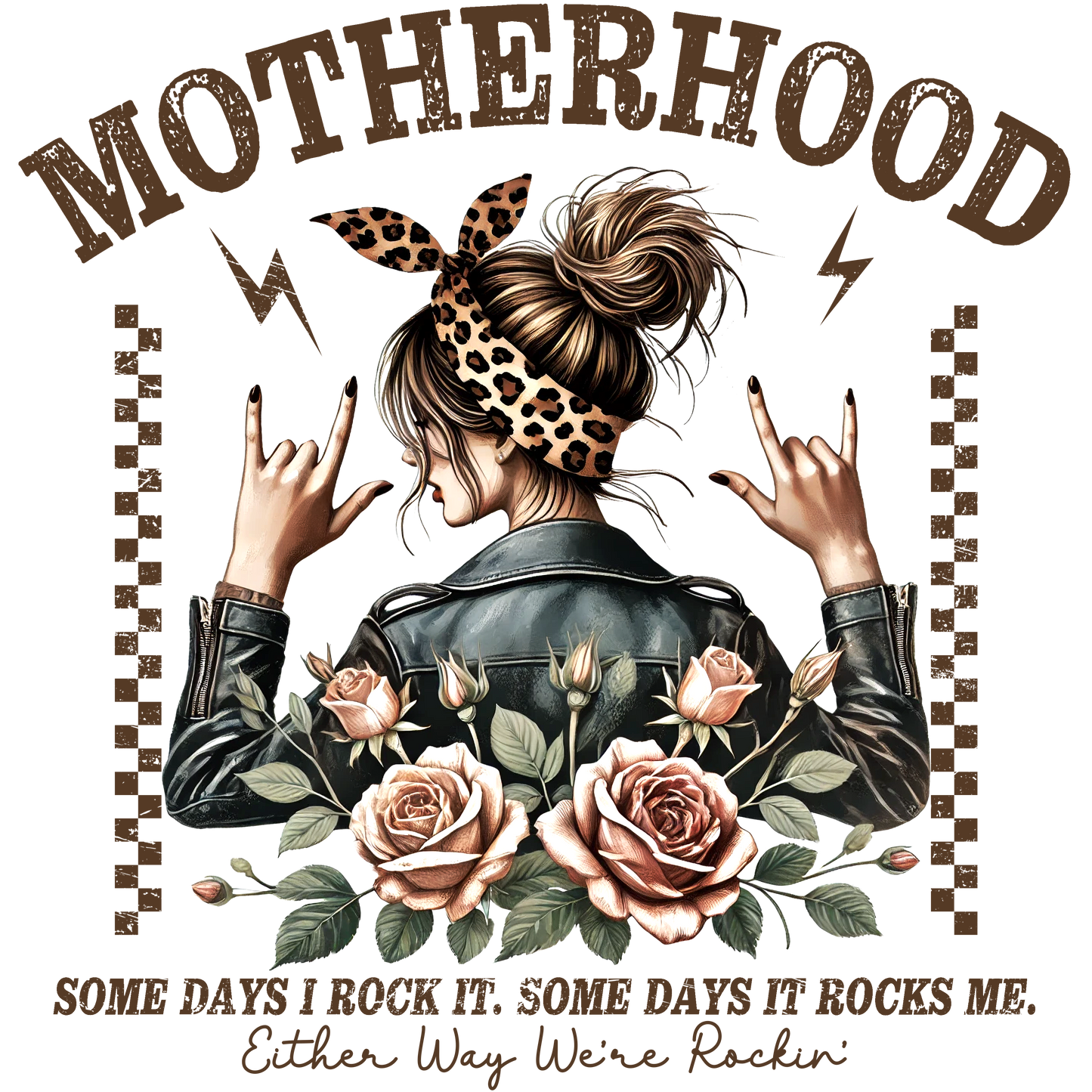 Mama Graphic Tee – Cute Leopard Rock Mom Shirt – Mother's Day